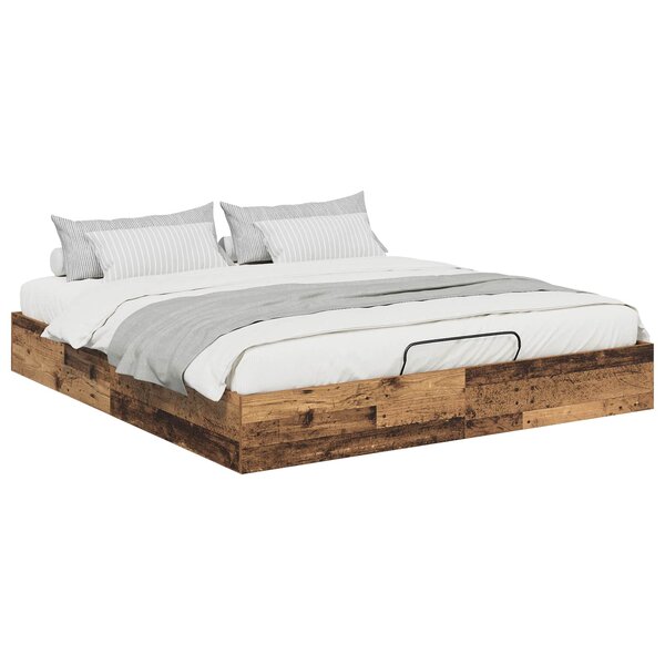 vidaXL Cadre de lit ottoman Bois ancien 160 x 200 cm Bois d'ingénierie