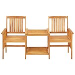 Vidaxl chaises de jardin avec table à thé et coussins acacia solide