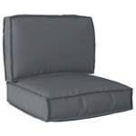 vidaXL Ensemble de coussins en palette 2 pièces Anthracite en tissu Oxford
