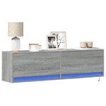 vidaXL Meuble TV mural avec lumières LED sonoma gris 140x31x38 cm