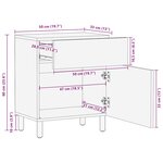 vidaXL Table de chevet marron 50x33x60 cm bois de manguier massif