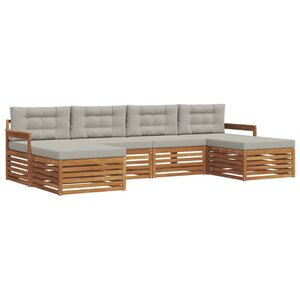 vidaXL Ensembles de canapés avec coussin 6 Pièces Gris Naturel et Clair