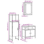 vidaXL Ensemble de meubles salle de bain 3 Pièces noir bois d'ingénierie