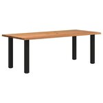 vidaXL Table à manger et bord naturel bois massif chêne rectangulaire
