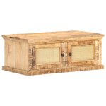 vidaXL Table basse 90x50x35 cm Bois de manguier et canne naturelle