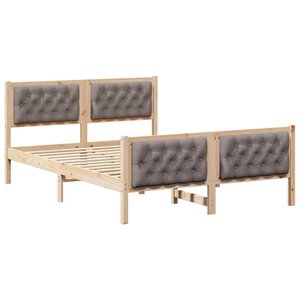 vidaXL Cadre de lit avec tête de lit Taupe 150 x 200 cm Pin massif