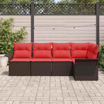 vidaXL Ensemble de canapé de jardin 5 Pièces Marron polyrotin