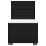vidaXL Sommier à lattes de lit et matelas Noir 80x200 cm Velours
