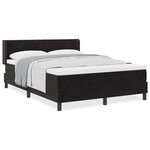 Lit à ressort vidaXL avec matelas Noir 140x190 cm Velours