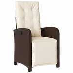 vidaXL Ensemble de salle à manger pour jardin 3 Pièces Marron polyrotin