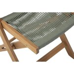 Set bistrot pliable en bois d'acacia FSC avec tressage en corde vert olive - 2 personnes