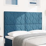 vidaXL Tête de lit Montage mural Géométrique Bleu foncé 144 cm Velours