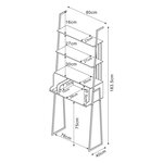 Bureau table poste de travail acier 184 x 80 x 40 cm noir 03_0009067