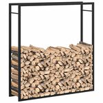 vidaXL Portant de bois de chauffage Noir mat 110x28x116 cm Acier