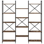vidaXL Étagère Chêne fumé 156 x 25 x 167.5 cm Bois d'ingénierie