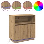 vidaXL Buffet avec LED chêne artisanal 71 x 34.5 x 75 cm
