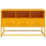 vidaXL Meuble TV jaune moutarde 100 5x39x60 5 cm acier