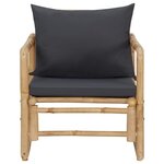 vidaXL Salon de jardin 4 Pièces avec coussins Bambou