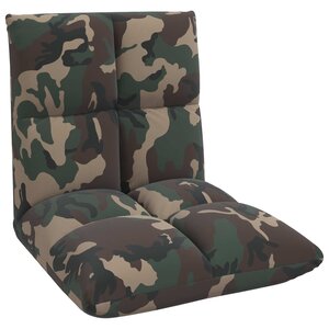 vidaXL Fauteuil de sol ajustable Vert armée Tissu
