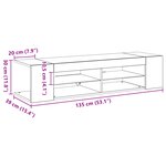 Meuble TV vidaXL avec LEDs Chêne Noir 135x39x30cm en bois d'ingénierie