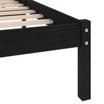 vidaXL Cadre de lit Noir Bois de pin massif 200x200 cm