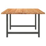 vidaXL Table à manger marron clair bois de chêne massif rectangulaire