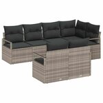 vidaXL Ensemble de canapé de jardin 7 Pièces Gris clair Poly rotin