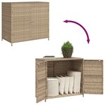 vidaXL Armoire de rangement de jardin beige 83x45x76 cm résine tressée