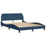 vidaXL Cadre de lit sans matelas Hvar bleu 140x200 cm tissu