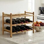 vidaXL Étagère à vin Naturel 57 x 29 5 x 36 cm Bambou
