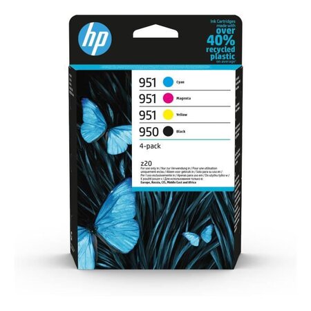 Hp 950/951 pack de 4 cartouches d'encre authentiques  noir/cyan/magenta/jaune (c2p43ae) pour imprimantes hp officejet pro 8600 -  La Poste