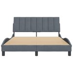 vidaXL Cadre de lit avec tête de lit Gris foncé 120x200 cm Velours