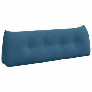 vidaXL Coussin de Dos Bleu 140 x 24 x 50 cm Velours