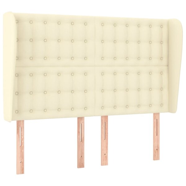vidaXL Tête de lit avec oreilles Crème 147x23x118/128 cm Similicuir