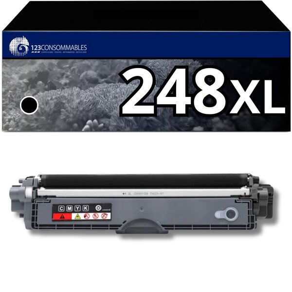123CONSOMMABLES - TN248 - Toner compatibles avec Brother TN248BK noir pour DCP-L3520CDW DCP-L3520CDWE HL-L8230CDW MFC-L3740CDW HL-L3220CW MFC-L8390CDW DCP-L3555CDW MFC-L3760CDW DCP-L3560CDW