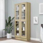 vidaXL Armoire vitrine Chêne sonoma 82 5x30 5x185 cm Bois ingénierie