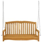 vidaXL Banc Balançoire 114 x 60 x 60 5 cm Bois de teck massif Naturel