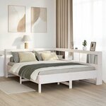 vidaXL Lit bibliothèque sans matelas blanc 150x200 cm bois pin massif