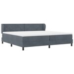 vidaXL Lit à ressorts avec matelas Gris foncé 200 x 200 cm Velours