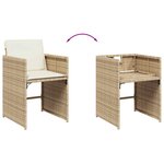 vidaXL Ensemble à manger de jardin coussins 13 Pièces mélange beige rotin
