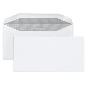 Lot de 1000: enveloppe commerciale mécanisable vélin extra-blanc patte gommée sans fenêtre 80 g/m² la couronne 115x225 mm