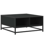 vidaXL Table basse noir 60 5x60 5x30 cm bois d'ingénierie et métal