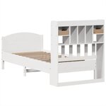 vidaXL Lit bibliothèque sans matelas blanc 75x190cm bois de pin massif