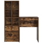 vidaXL Bureau avec tiroir avec étagère avec stockage 2 Pièces Chêne fumé