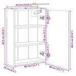vidaXL Armoire Miroir de Salle de Bain Bois ancien 43 x 16 x 62.5 cm