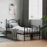 vidaXL Cadre de lit métal sans matelas avec pied de lit noir 90x200 cm
