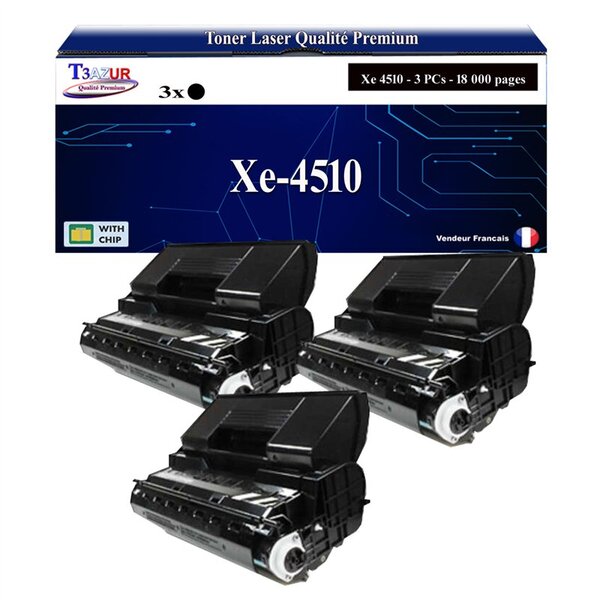 T3AZUR -3x Toners compatibles avec Xerox Phaser 4510 (113R00712)- Noir
