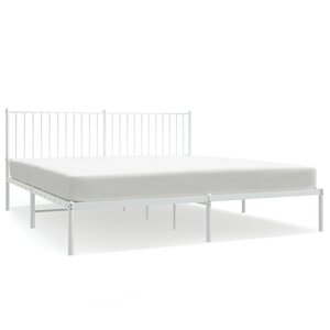 vidaXL Cadre de lit métal sans matelas et tête de lit blanc 180x200 cm