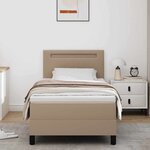 vidaXL Cadre de lit avec matelas Cappuccino 100 x 200 cm Faux cuir
