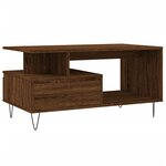 vidaXL Table basse Chêne marron 90x49x45 cm Bois d'ingénierie